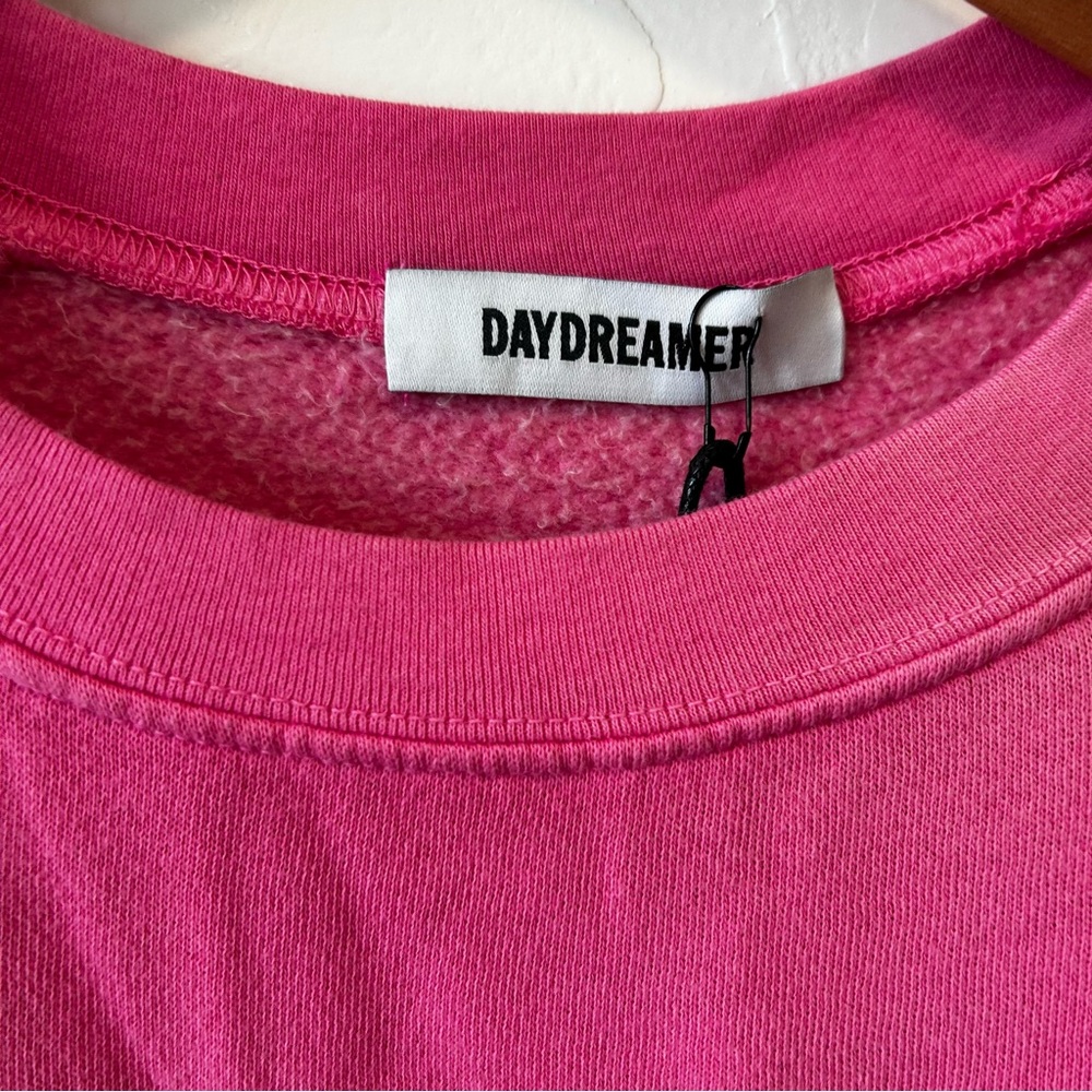 NEW Daydreamer New York State Green Velvet Pink Pullover Crew Neck Size Medium - Picture 4 of 8